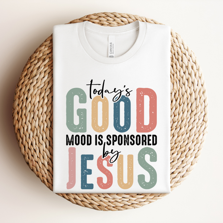 Women Premium "Today's Good Mood is Sponsored by Jesus" T-Shirt – Spread Positivity and Faith