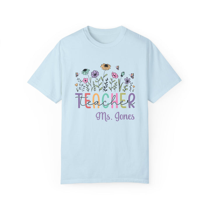 Floral Teacher T-Shirt - Personalized Gift for Educators