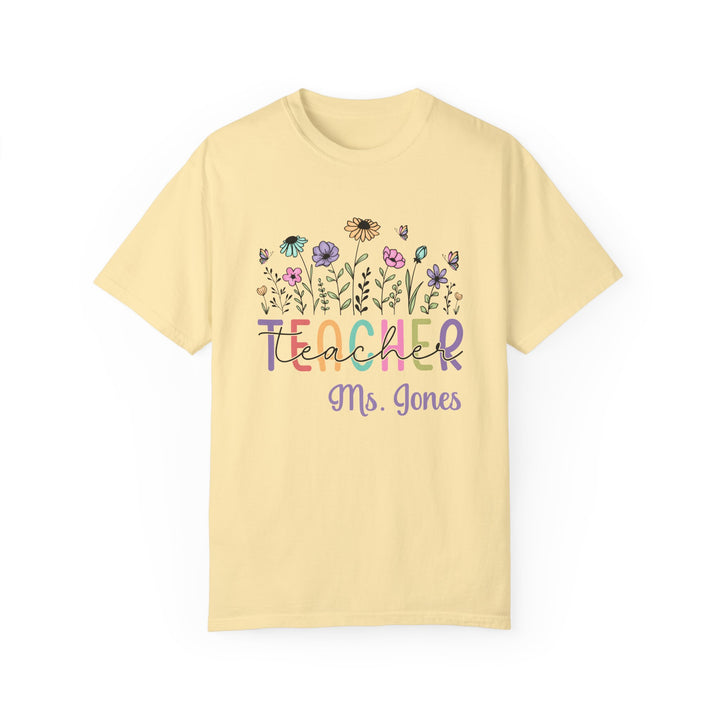 Floral Teacher T-Shirt - Personalized Gift for Educators