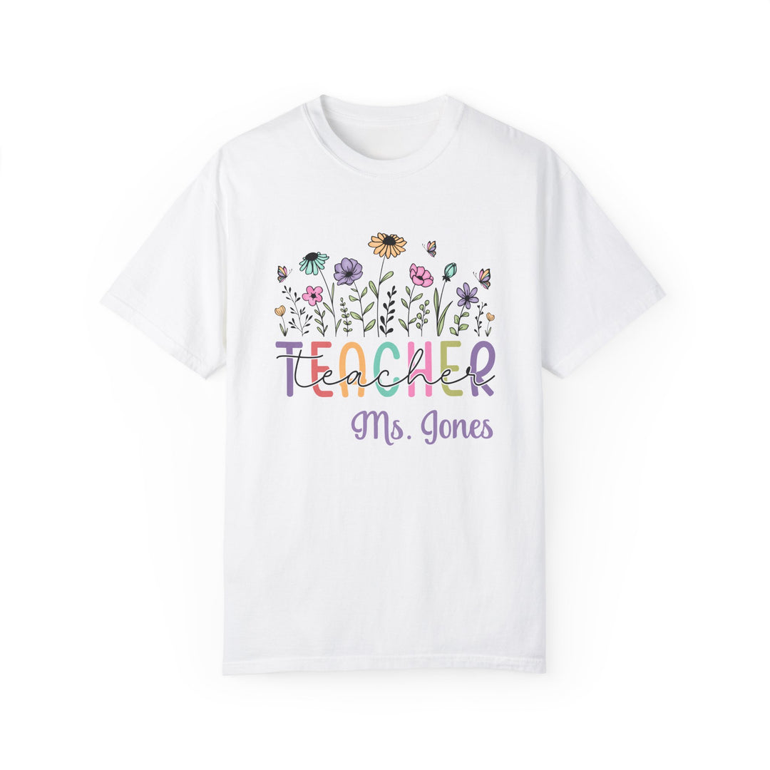 Floral Teacher T-Shirt - Personalized Gift for Educators