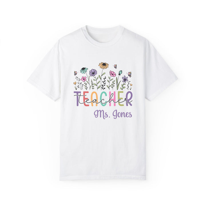 Floral Teacher T-Shirt - Personalized Gift for Educators