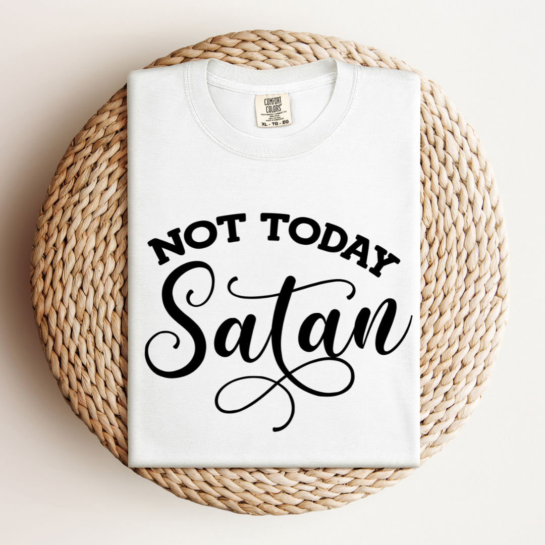 Not Today Satan – Comfort Colors® 1717 Unisex Tee with Ephesians 4:27