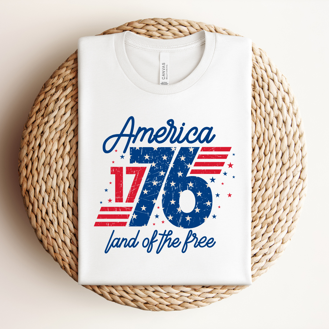 America 176 Unisex Jersey Tee - Land of the Free T-Shirt, 4th of July, Patriotic Shirt, Gift for Veterans, Independence Day