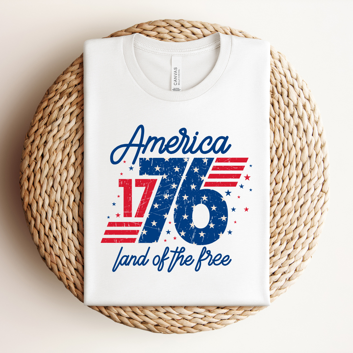 America 176 Unisex Jersey Tee - Land of the Free T-Shirt, 4th of July, Patriotic Shirt, Gift for Veterans, Independence Day