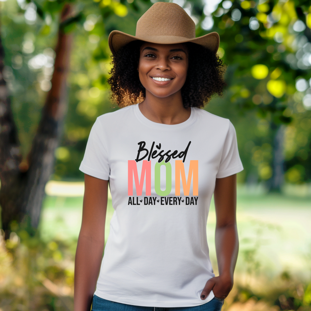 Blessed Mother All Day, Everyday – Vibrant Bella+Canvas 6400 Women’s Tee