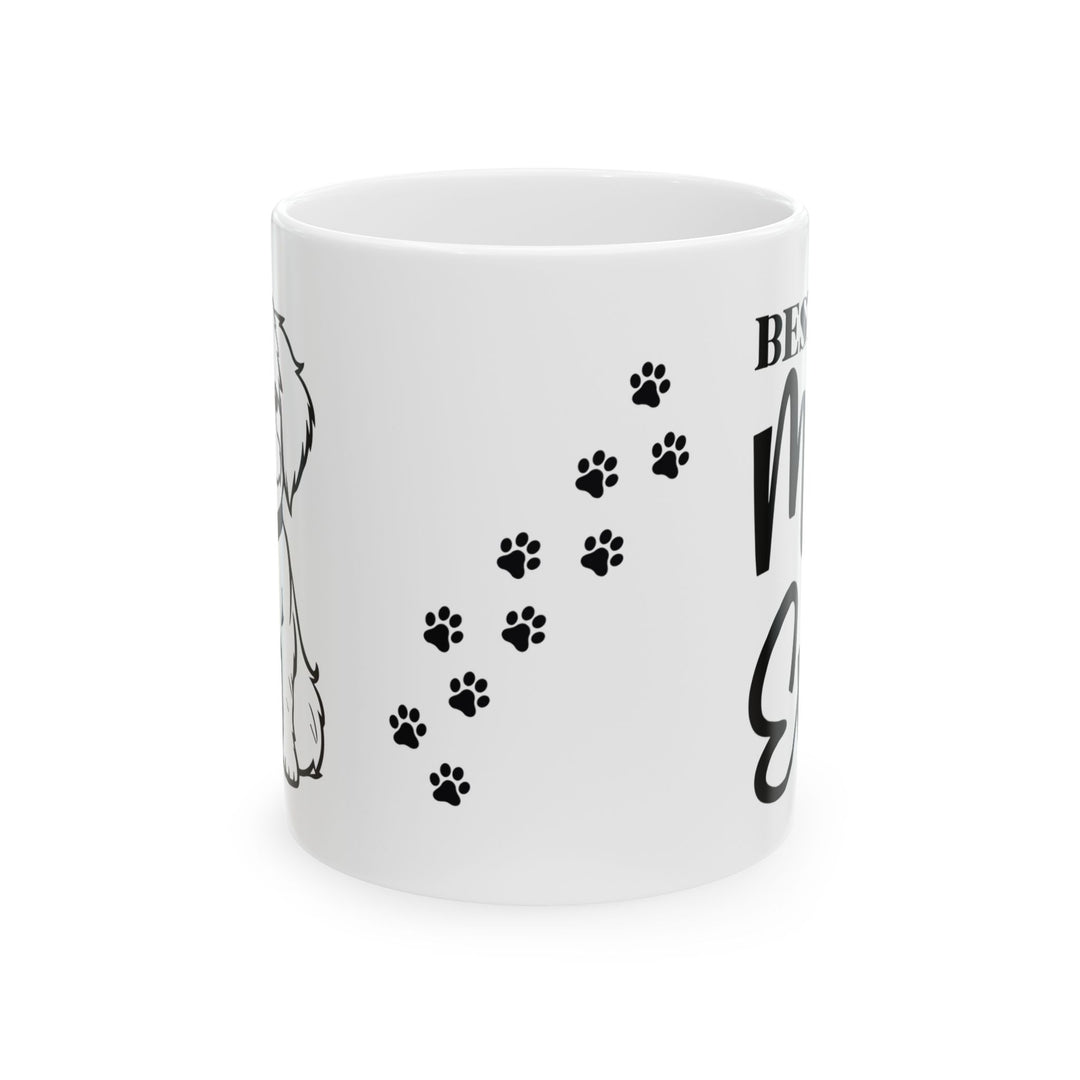 Dog Lover Ceramic Mug - Best Friend & Paw Prints Design (11oz, 15oz)