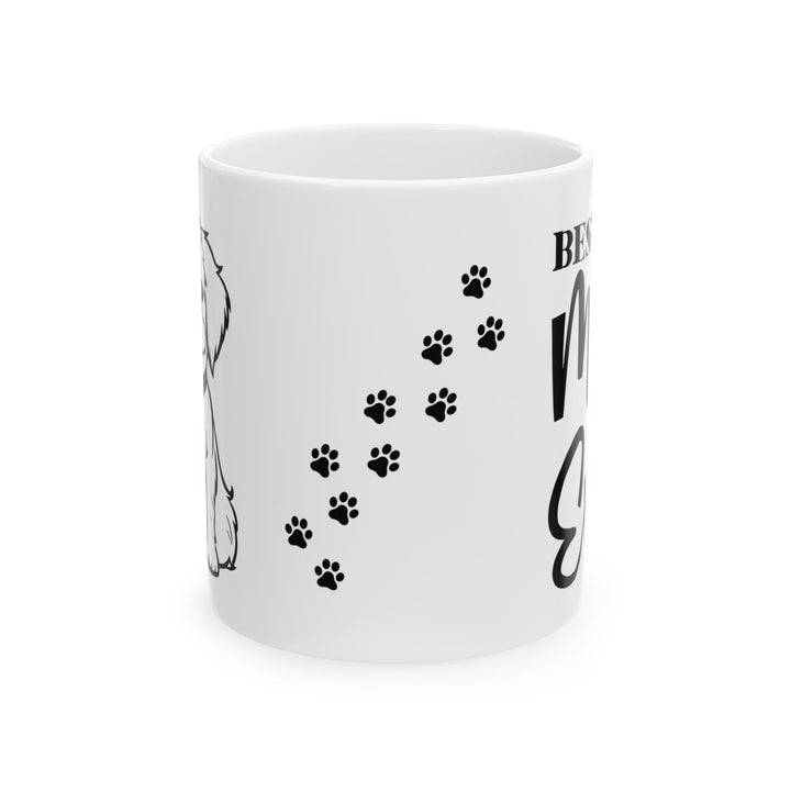 Dog Lover Ceramic Mug - Best Friend & Paw Prints Design (11oz, 15oz)