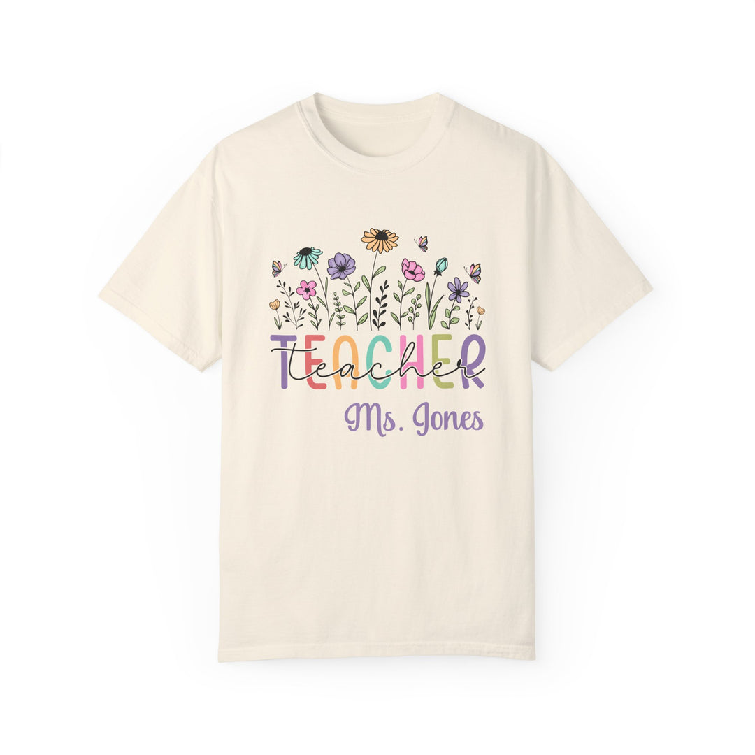 Floral Teacher T-Shirt - Personalized Gift for Educators
