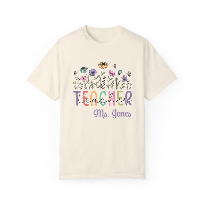 Floral Teacher T-Shirt - Personalized Gift for Educators