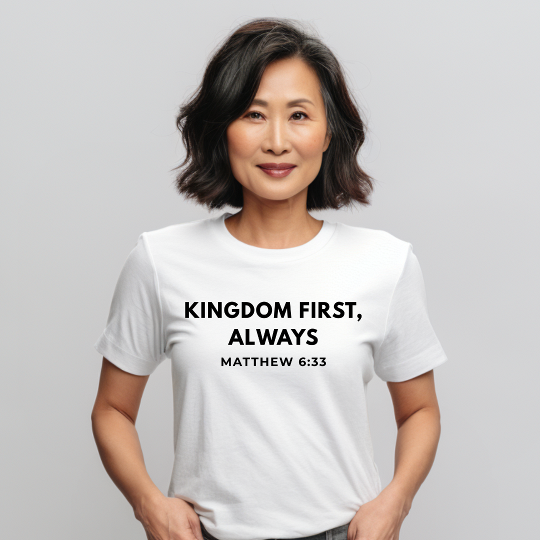 "Kingdom First, Always" Unisex Minimalist Tee - Matthew 6:33