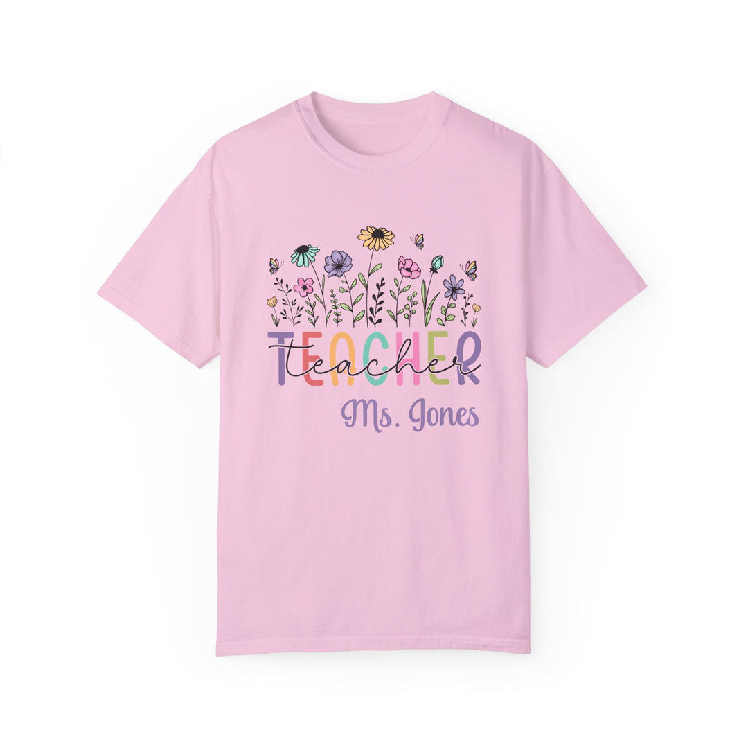 Floral Teacher T-Shirt - Personalized Gift for Educators