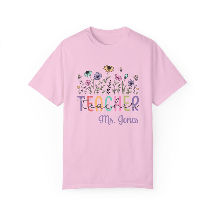 Floral Teacher T-Shirt - Personalized Gift for Educators