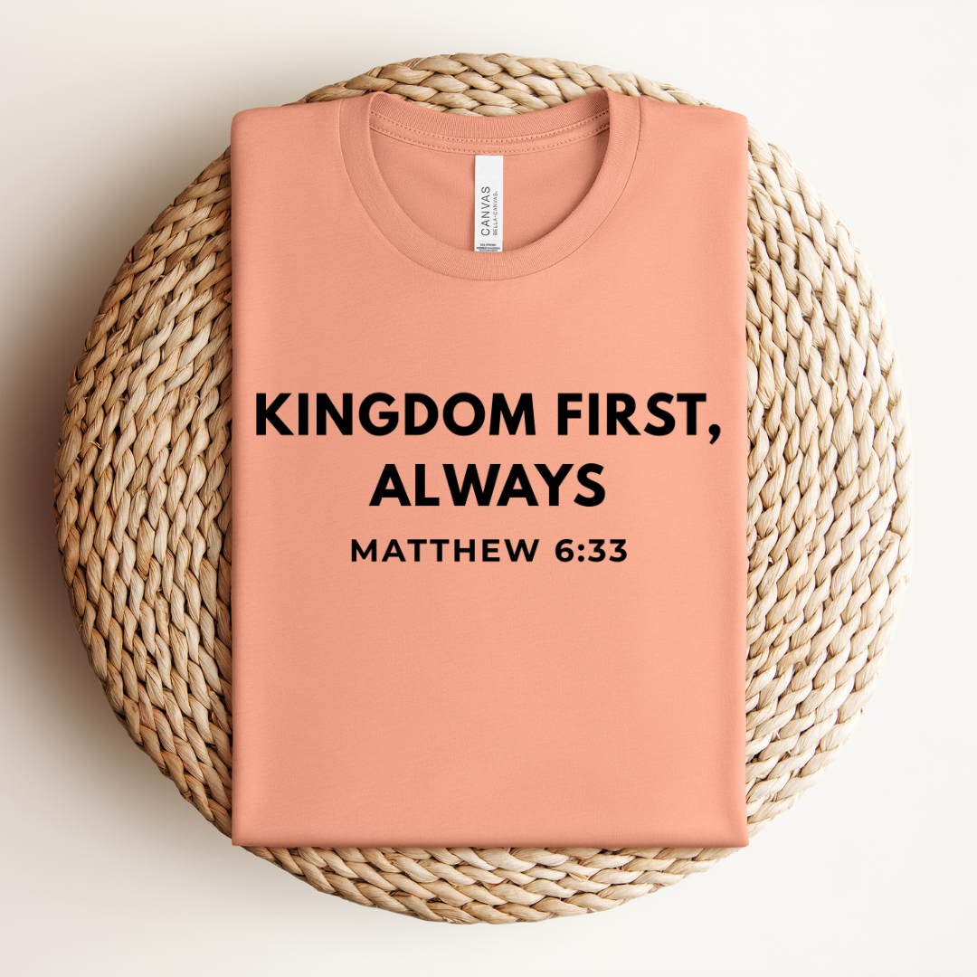 "Kingdom First, Always" Unisex Minimalist Tee - Matthew 6:33