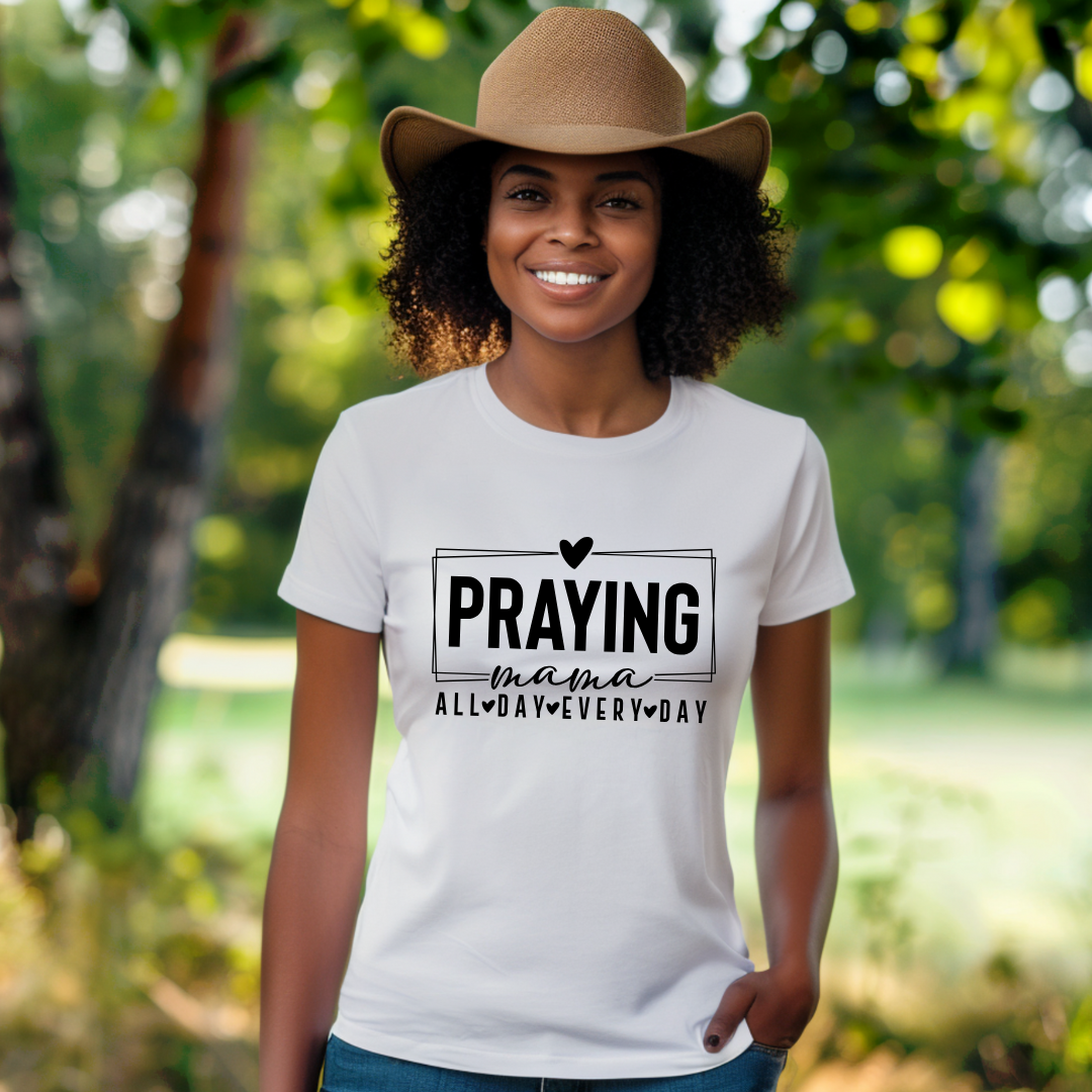 Praying Mama All Day, Everyday – Premium Women’s Bella+Canvas Tee