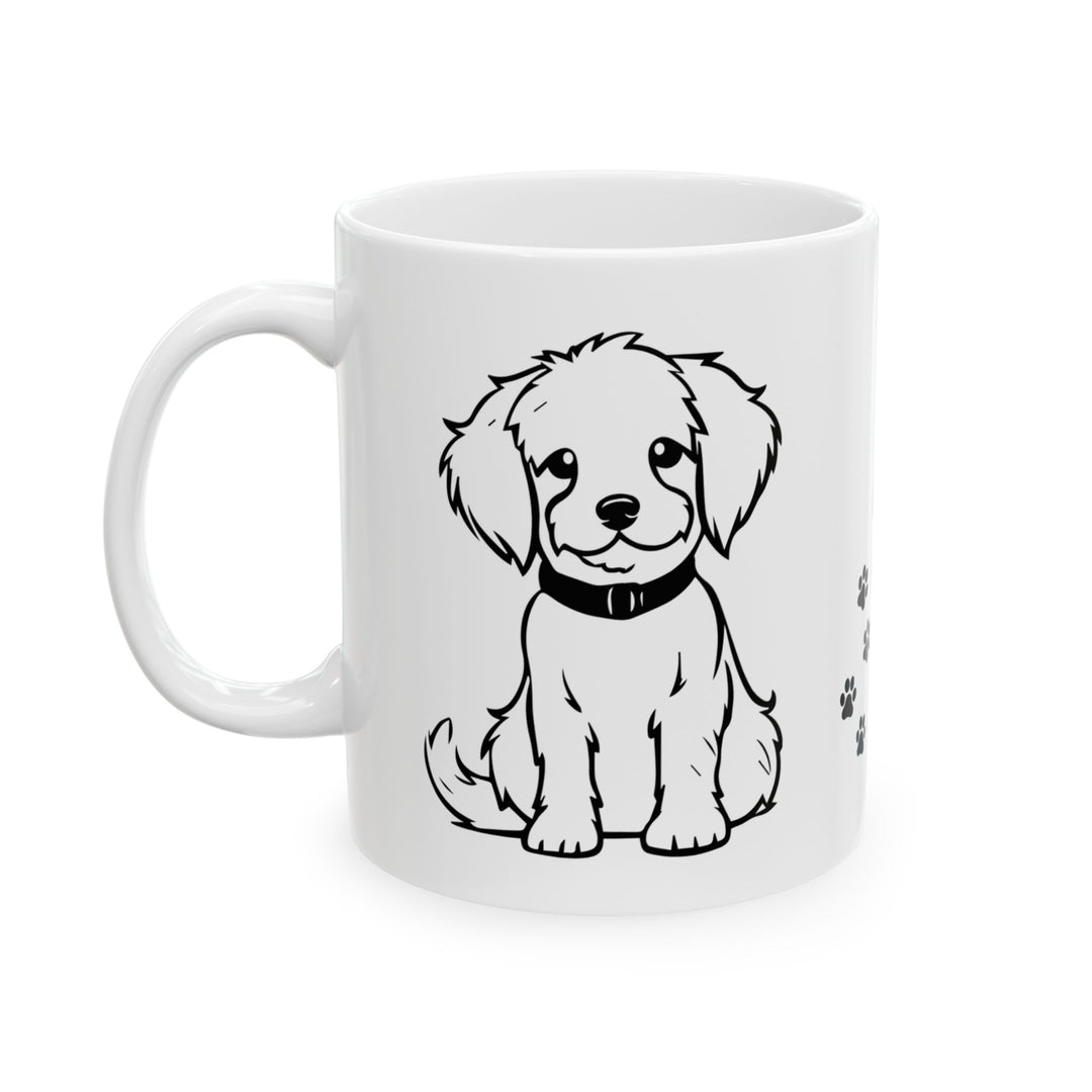 Dog Lover Ceramic Mug - Best Friend & Paw Prints Design (11oz, 15oz)