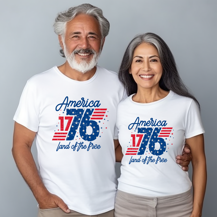America 176 Unisex Jersey Tee - Land of the Free T-Shirt, 4th of July, Patriotic Shirt, Gift for Veterans, Independence Day