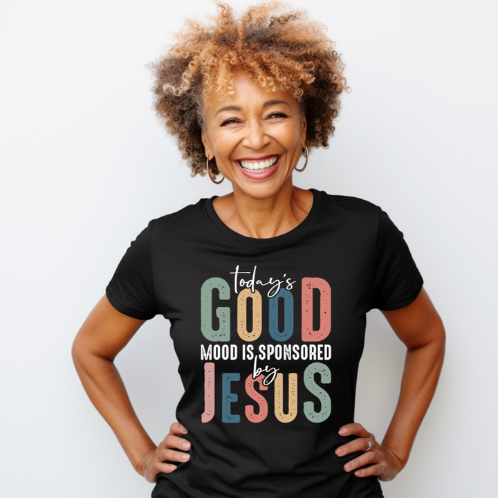 "Today's Good Mood is Sponsored by Jesus" T-Shirt – Spread Positivity and Faith