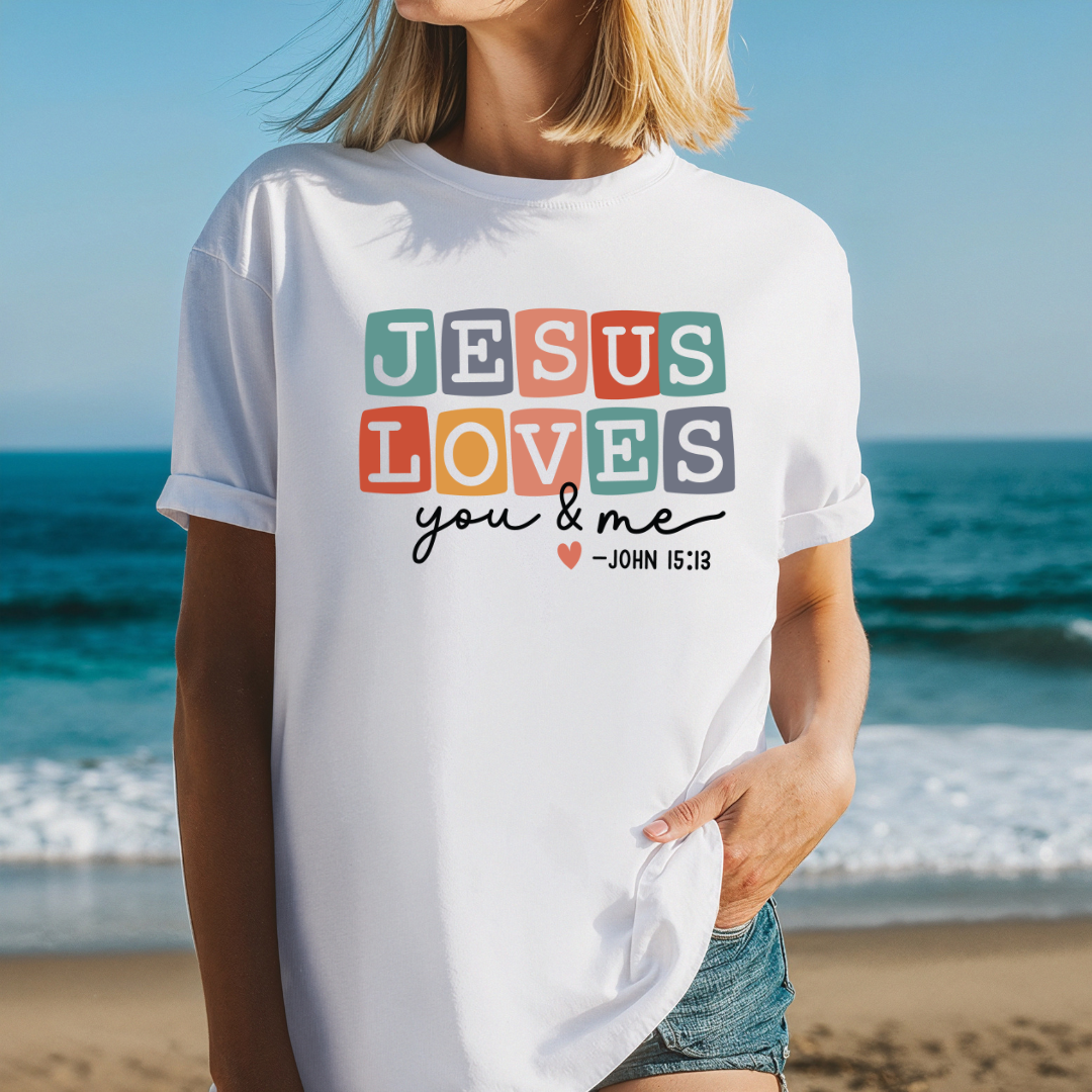 Jesus Loves You & Me Unisex Garment-Dyed T-Shirt - Faith-Based Christian Apparel